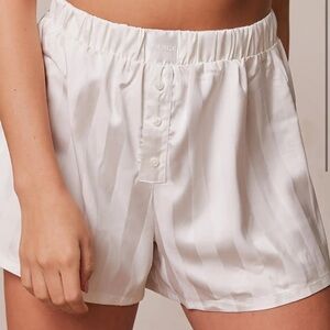 Striped Satin Pajama Shorts
